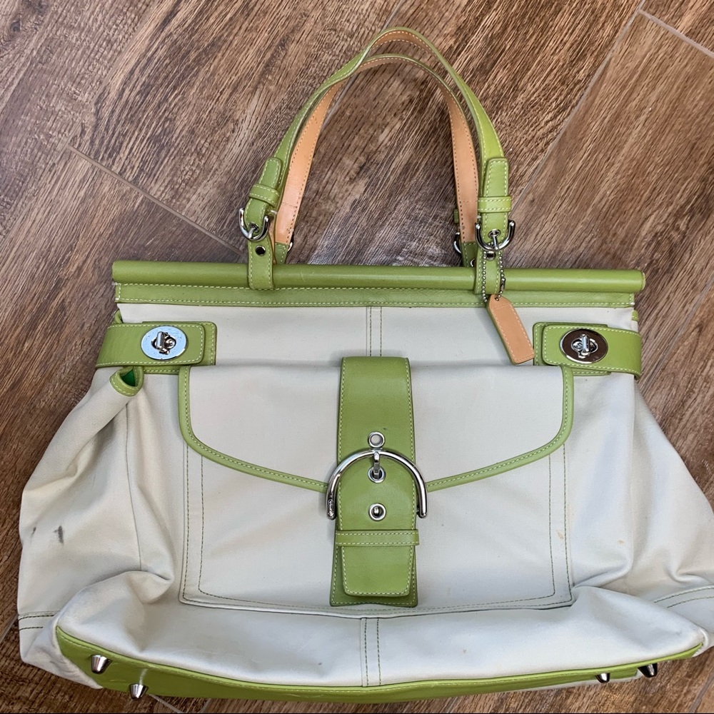 Coach Linen & Leather Tote